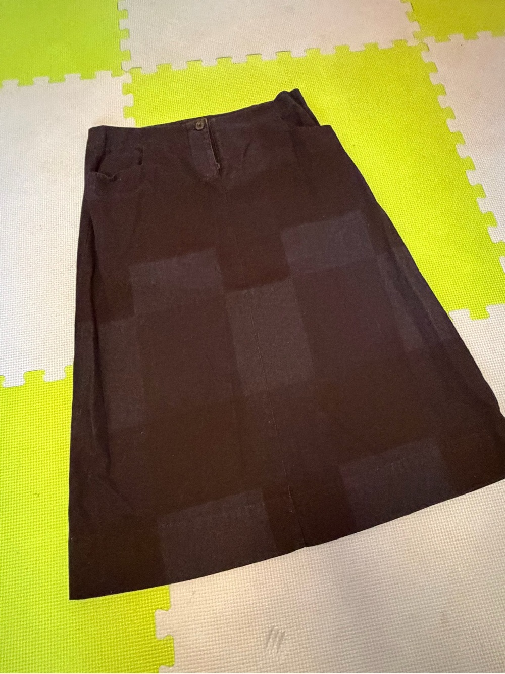 Wrap London denim patchwork skirt